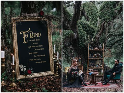 Spells, potions, and love: A witch-themed wedding reception on a hill